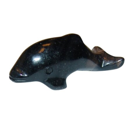 Obsidian schwarz Delfin ca. 50 x 18 mm