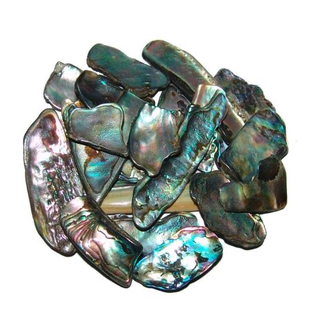 Paua Shell Muschel 50 Gramm = ca 70-100  kleine Stücke Seeopal  mit herrlichem blauem Farbspiel