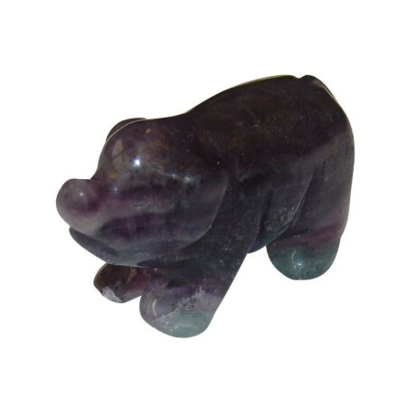Fluorit Schwein - Glücksschwein grün lila ca.50 x 30 mm