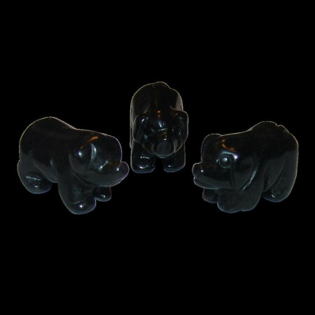 Obsidian schwarz Schwein - Glücksschwein ca. 30 x 20  mm