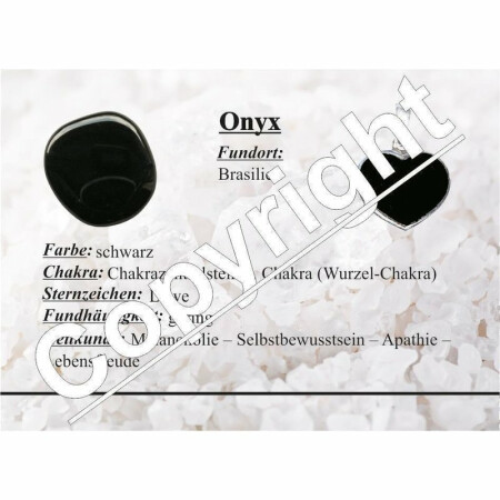 Onyx Anhänger flacher Trommelstein ca. 30 x 20 mm in Tropfen Form mit Bohrung ca. 2,5 mm