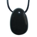 Onyx Anhänger flacher Trommelstein ca. 30 x 20 mm in Tropfen Form mit Bohrung ca. 2,5 mm
