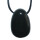 Onyx Anhänger flacher Trommelstein ca. 30 x 20 mm in Tropfen Form mit Bohrung ca. 2,5 mm