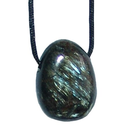 Astrophyllit Trommelstein Tropfen gebohrt (2,5 mm) ca. 30 x 25 mm Anhänger Edelstein