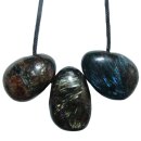 Astrophyllit Trommelstein Tropfen gebohrt (2,5 mm) ca. 30 x 25 mm Anhänger Edelstein