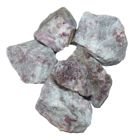 Turmalin rot - rosa Rubelit 500 g in Matrix Rohsteine Steine ca. 50 - 70  mm