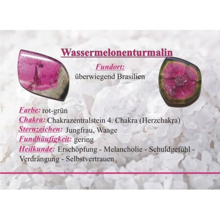 Edelsteinkarten- Wassermelonenturmalin
