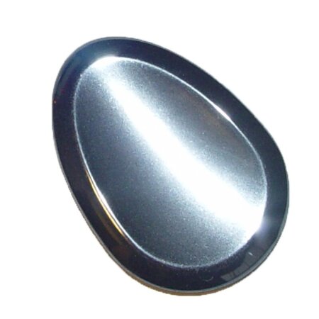 Hämatit Daumenstein flacher Scheibenstein Trommelstein mit Mulde ca. 32 x 45 mm