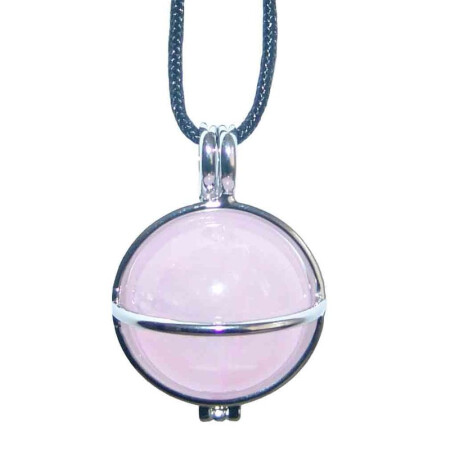Edelstahl Kugelhalter mit Rosenquarz Kugel individuell wechselbar passend für 20 mm Kugeln