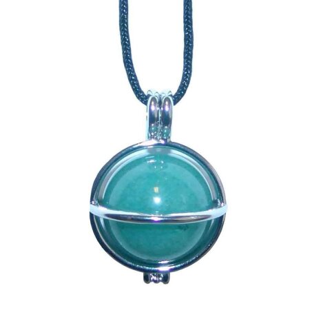 Edelstahl Kugelhalter mit Aventurin grün Kugel individuell wechselbar passend für 20 mm Kugeln