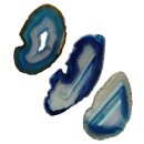 Achatscheibe blau schön transparent mini Länge...