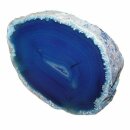 Achat blau Hälfte einer Geode Größe M: ca. 60 - 70 mm aufgeschnitten, poliert & pink coloriert