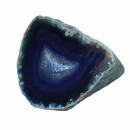 Achat blau Hälfte einer Geode Größe L: ca. 75 - 90 mm aufgeschnitten, poliert blau coloriert