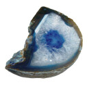 Achat blau Hälfte einer Geode Größe L: ca. 75 - 90 mm aufgeschnitten, poliert blau coloriert