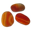 Achat - Carneol farben flacher Trommelstein Massagestein zum Auflegen ca. 55 x 40 mm