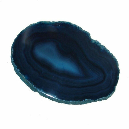 Achatscheibe blau schön transparent groß Länge ca. 120 - 140 mm Breite ca. 85 - 90 mm