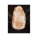 10 - 11,9 kg Salzlampe Bosalla® mit Palisander-Holz Sockel, Salz Leuchte mit 120 cm Kabel weiß