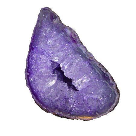 Achat lila Hälfte einer Geode Größe M: ca. 60 - 70 mm aufgeschnitten, poliert & pink coloriert