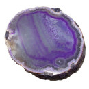 Achat lila Hälfte einer Geode Größe M: ca. 60 - 70 mm aufgeschnitten, poliert & pink coloriert