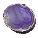Achat lila, Hälfte einer Geode Größe L: ca. 75 - 90 mm aufgeschnitten, poliert & lila coloriert