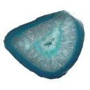 Achat petrol blau, Hälfte einer Geode Größe M: ca. 60 - 70 mm aufgeschnitten, poliert & coloriert