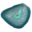 Achat petrol blau Hälfte einer Geode Größe M: ca. 60 - 70 mm aufgeschnitten, poliert & colorirt