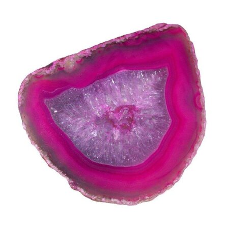 Achat pink, Hälfte einer Geode Größe M: ca. 60 - 70 mm aufgeschnitten, poliert & coloriert