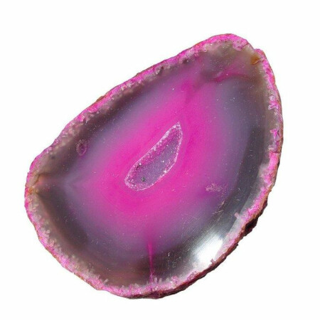 Achat pink Hälfte einer Geode Größe L: ca. 75 - 90 mm aufgeschnitten, poliert & pink coloriert
