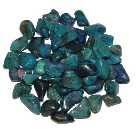 Chrysokoll Trommelsteine 50 g kleine Handschmeichler Wassersteine je ca. 8 - 15 mm