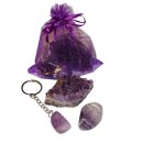 Amethyst 3er Geschenk give away Set 1 x Drusen Stück...