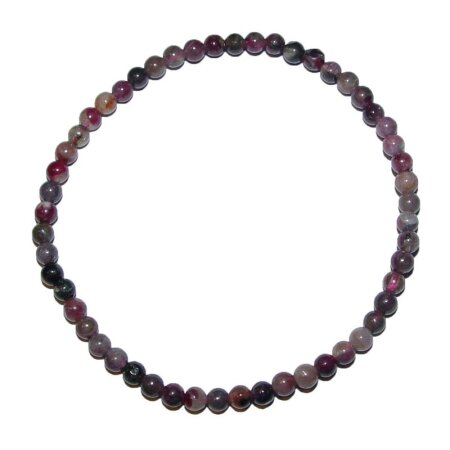 Turmalin bunt Rubelit und Verdelith Armband 4 mm Kugel auf Stretchband