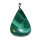 Malachit Anhänger Tropfen Form mit silberfarbenem abnehmbarem Clip ca. 35 - 40 mm