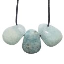 Aquamarin Trommelstein Tropfen gebohrt(2,5 mm) ca. 30 x...