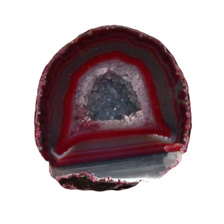 Achat bordeaux rot, Hälfte einer Geode A*extra Qualität Größe M: ca.50 - 70 mm mit kristallinen Geoden Öffnung