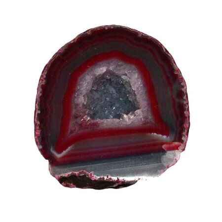 Achat bordeaux rot Hälfte einer Geode A*extra Qualität mit kristallinen Geoden Öffnung Größe M: ca.50 - 70 mm