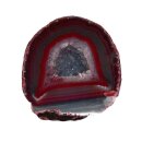 Achat bordeaux rot, Hälfte einer Geode A*extra Qualität Größe M: ca.50 - 70 mm mit kristallinen Geoden Öffnung
