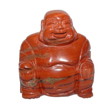Jaspis Rot gemasert Happy Buddha sitzend ca. 45 x 50 mm