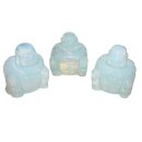 Opalith Kunstglas Happy Buddha sitzend ca. 45 x 50 mm
