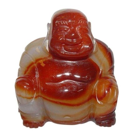 Achat-Carneol Happy Buddha sitzend ca. 45 x 50 mm