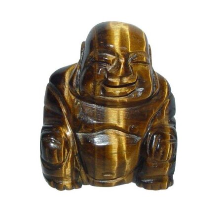 Tigerauge Happy Buddha sitzend ca. 25 x 30 mm