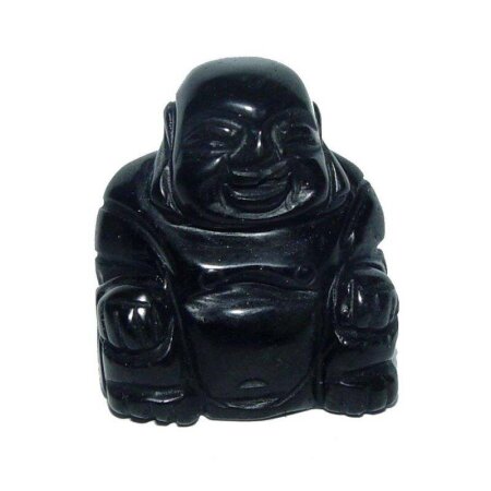 Obsidian Happy Buddha sitzend ca. 25 x 30 mm
