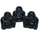 Obsidian Buddha ca. 25 x 30 mm