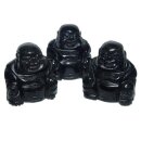 Obsidian Happy Buddha sitzend ca. 25 x 30 mm