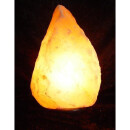 12 - 17,9 kg Salzlampe Bosalla® mit Palisander-Holz Sockel, Salz Leuchte mit 120 cm Kabel weiß