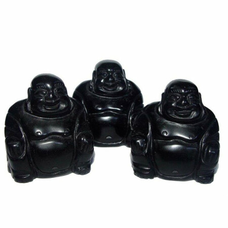 Obsidian Buddha ca. 45 x 50 mm