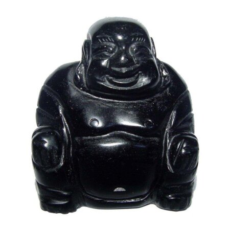Obsidian Happy Buddha sitzend ca. 45 x 50 mm