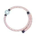 Leder Armband /  Reif rosa geflochten mit...