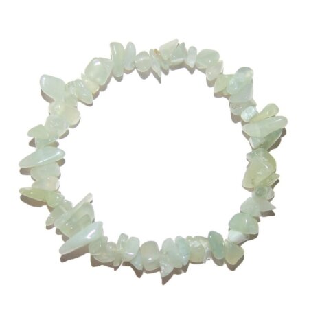 Jade (Serpentin) Splitter Armband auf Stretchband 5 - 8 mm, 19 - 20 cm lang