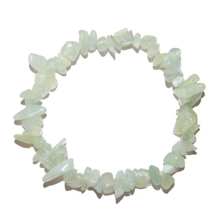 Jade / Serpentin Splitter Armband elastisch aufgezogen ca. 19 - 20 cm