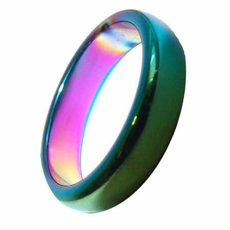 Hämatit Regenbogen Ring 6mm breit, schöne schimmernde Farben, verschiedene Größen